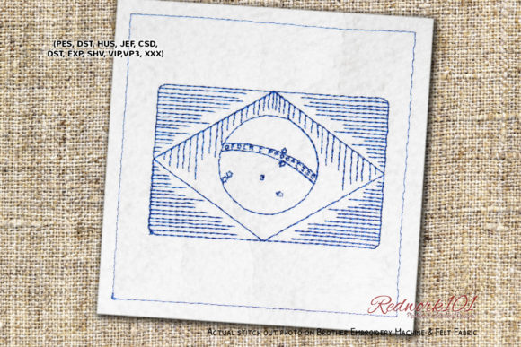A Designer's Review: The Flag of Brazil Embroidery Design