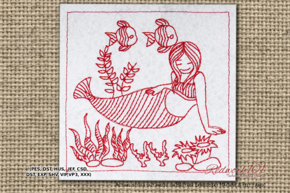A Real-World Review of the Mermaid with Fishes Lineart Embroidery Design