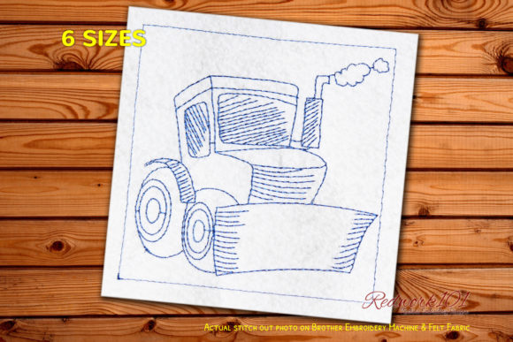 Bulldozer Redwork Design for Boutique Sweatshirts