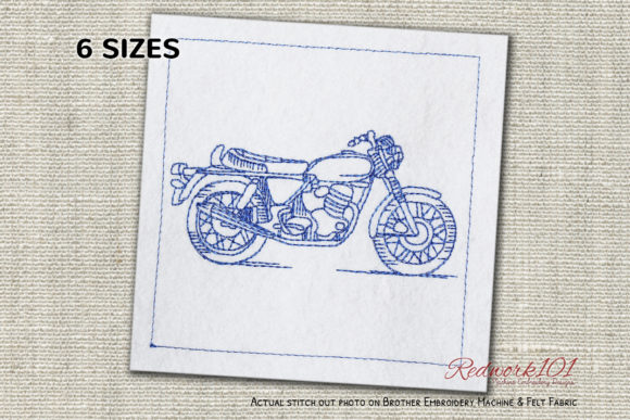 Classic Norton Commando Redwork for Holiday Product Collections