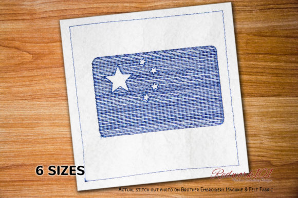 Evaluating the Flag of China Redwork Embroidery Design