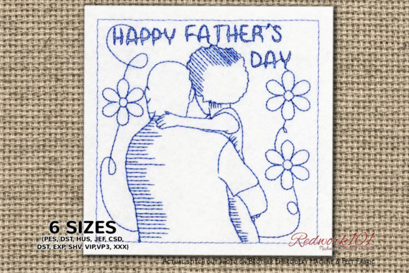 Fathers Day Greetings Redwork: A Designer's Seasonal Review