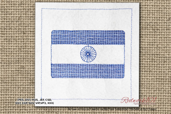 National Flag of India Redwork: A Design Review for Business Merch