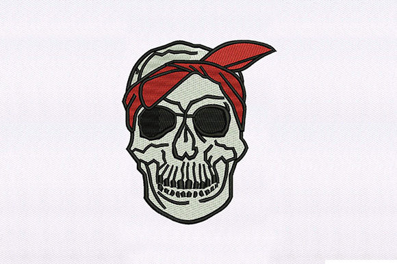Red Bandana Skull Embroidery: A Versatile Boutique Design